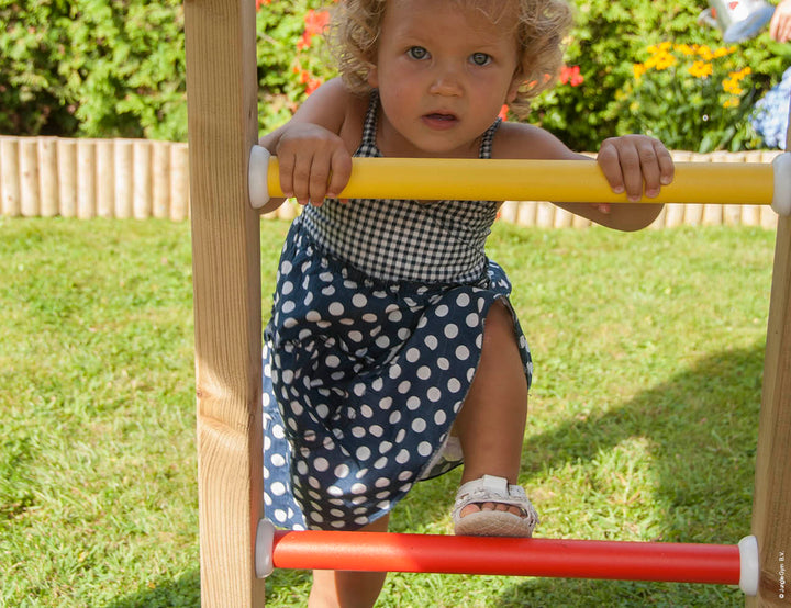 Jungle Lodge | Wooden climbing frame with double swing