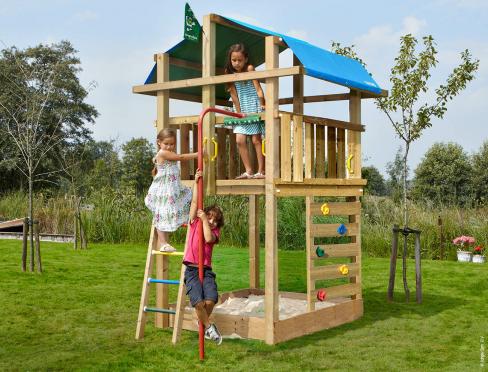 Spielturm für Kleinen Garten • Jungle Fort Fireman's Pole