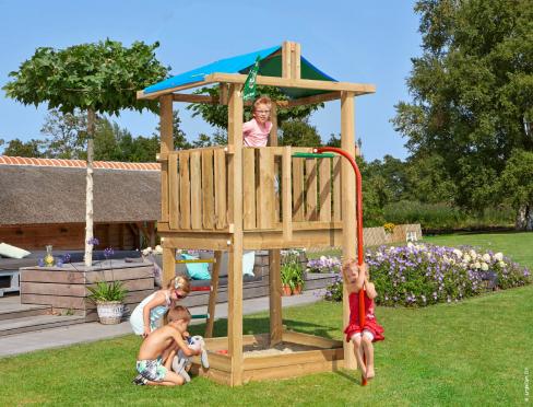 Spielturm Holz Kleinen Garten • Jungle Hut Fireman's Pole